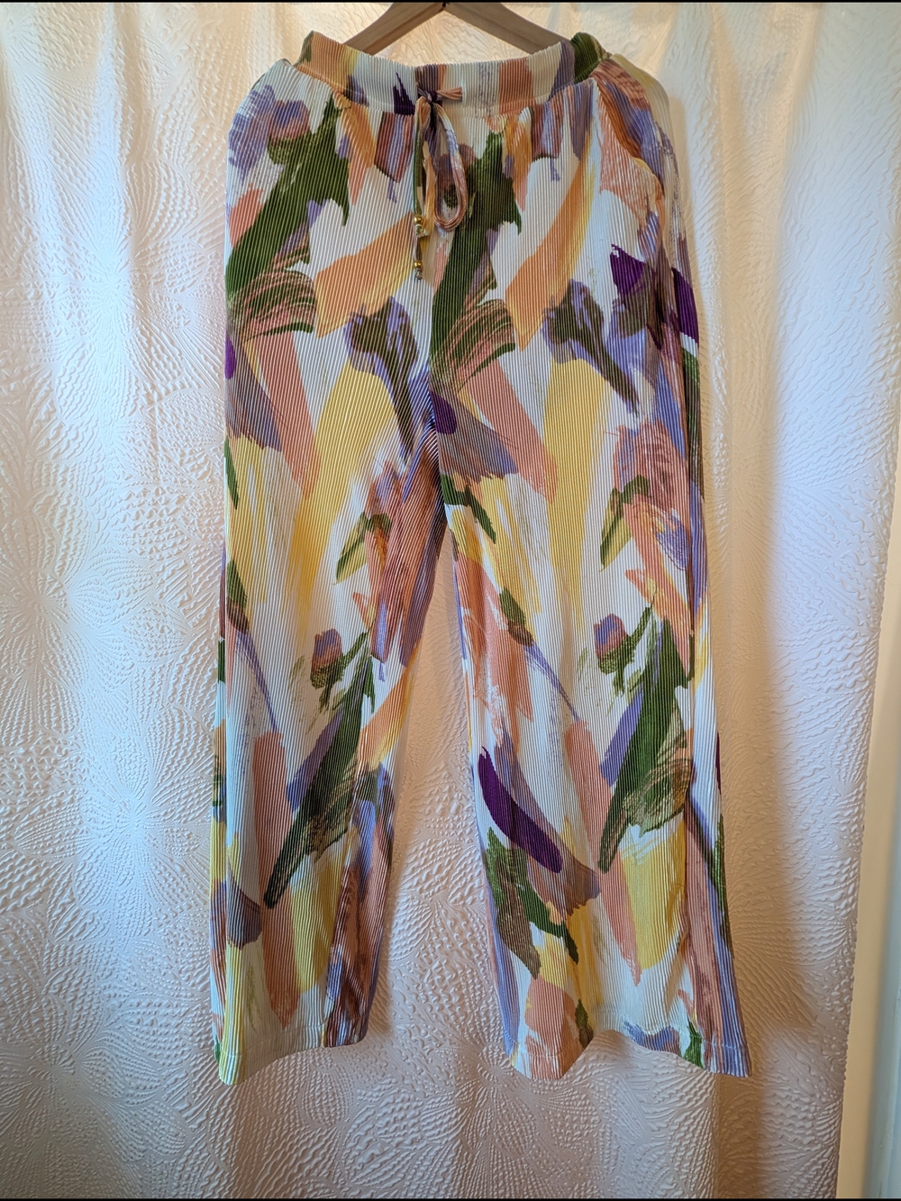 Brushstroke Wide-Leg Pants in Multicolor